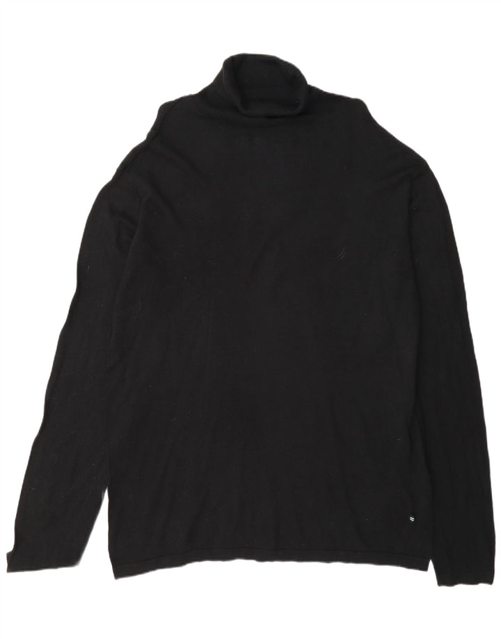 Suéter masculino Nautica com gola redonda 2XL algodão preto