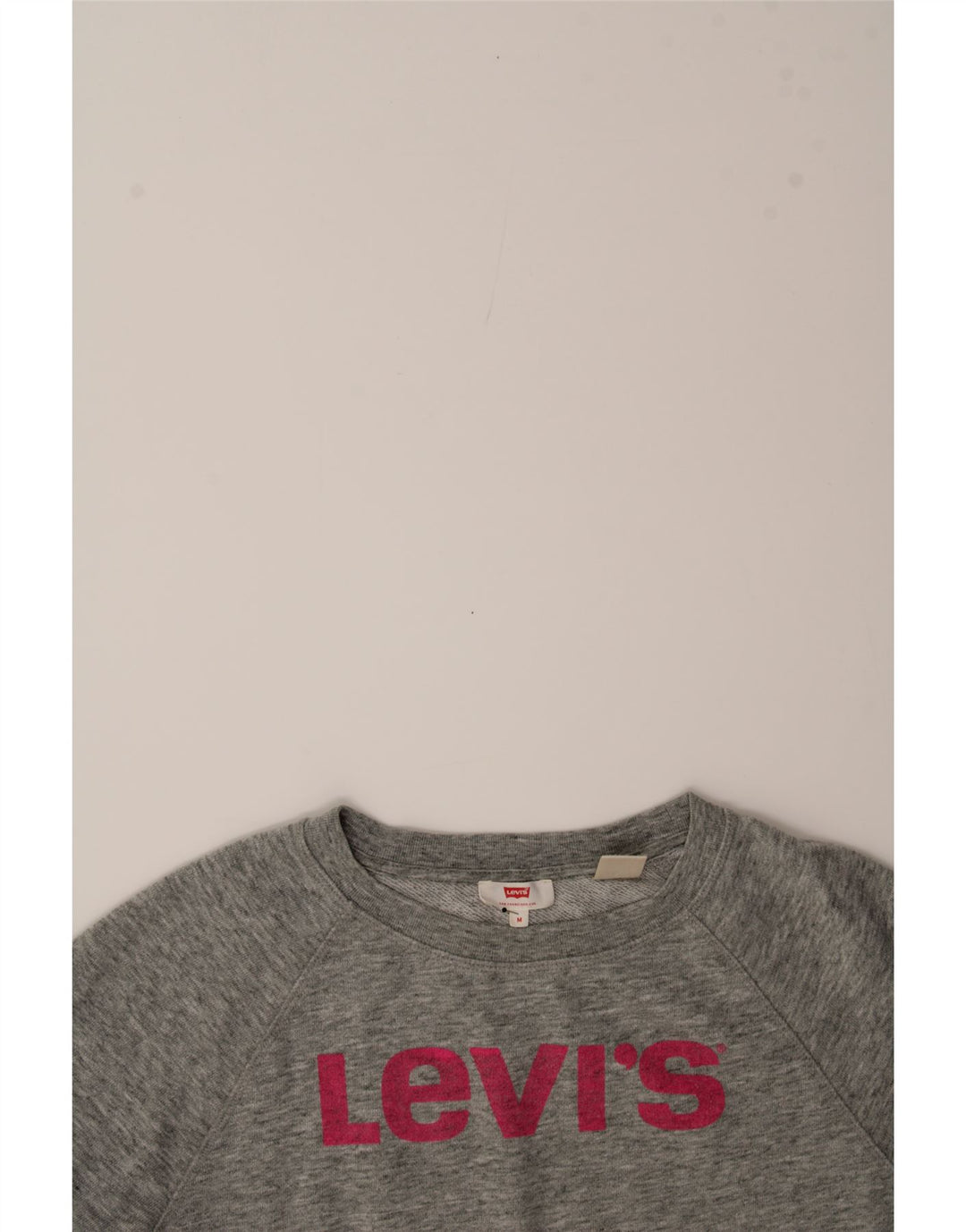 LEVI'S Womens Graphic Sweatshirt Jumper UK 14 Medium Grey Cotton Vintage Levi's and Second-Hand Levi's from Messina Hembry 