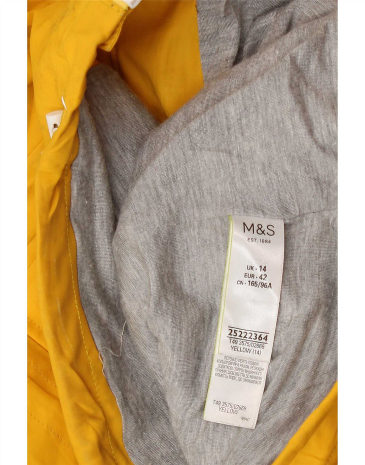 Jaqueta de chuva feminina com capuz grande Marks & Spencer Reino Unido 14 grande amarelo