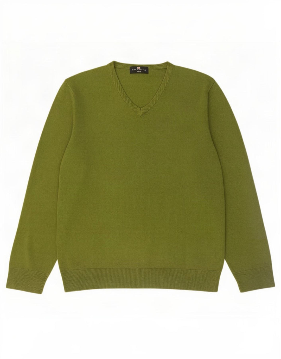 Suéter masculino Marks & Spencer Blue Harbor com decote em V verde médio