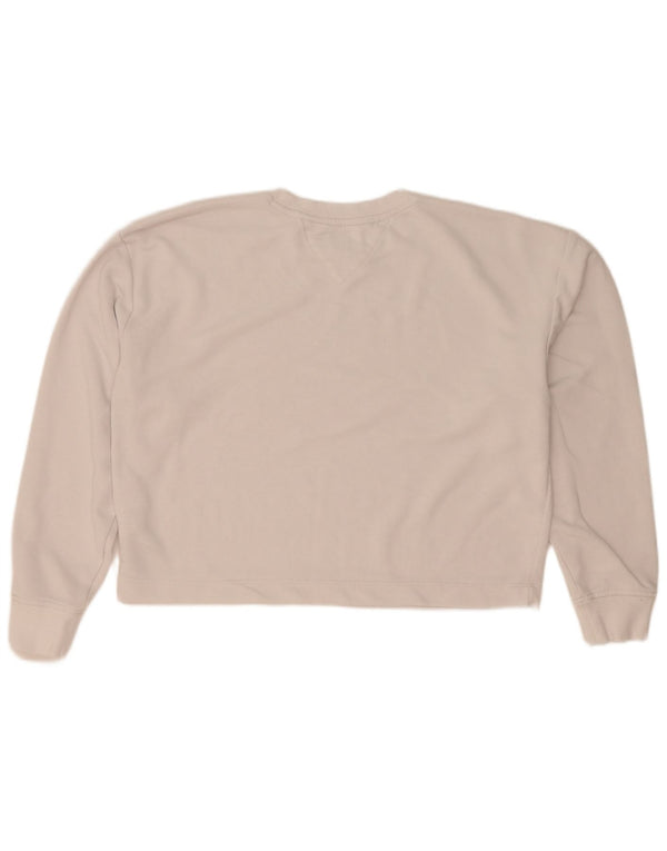 Tommy Hilfiger Womens Graphic Oversized Sweatshirt Jumper UK 10 Small White