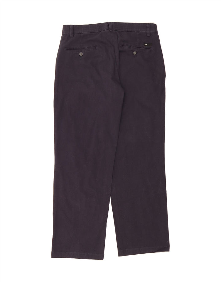 LEE Mens Custom Fit Straight Chino Trousers W32 L30 Navy Blue Cotton Vintage Lee and Second-Hand Lee from Messina Hembry 