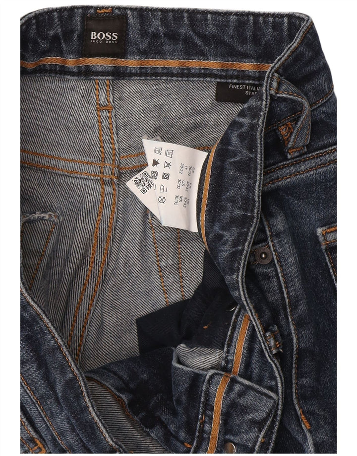Hugo Boss Masculino Slim Straight Jeans W30 L32 Azul Marinho