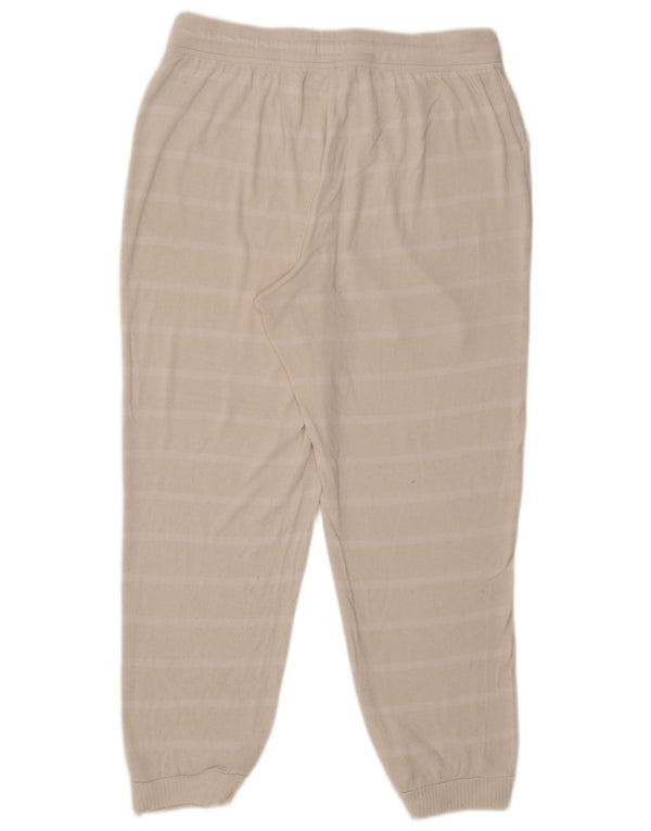 Calça de treino feminina Fat Face Joggers UK 16 grande listrado branco
