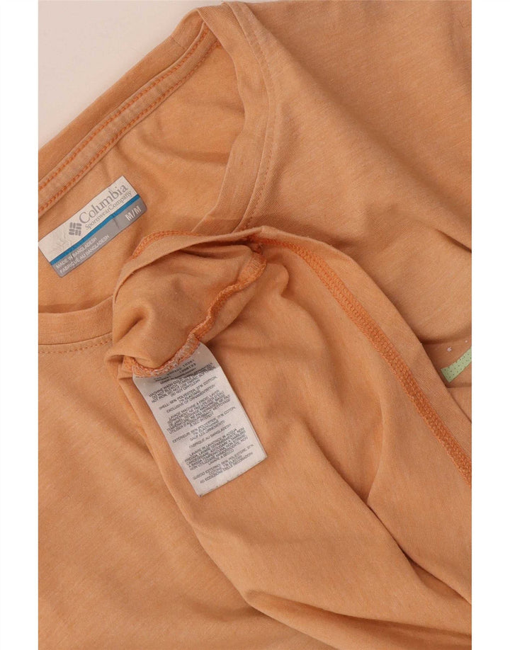 Columbia Camiseta feminina gráfica Top UK 14 poliéster laranja médio