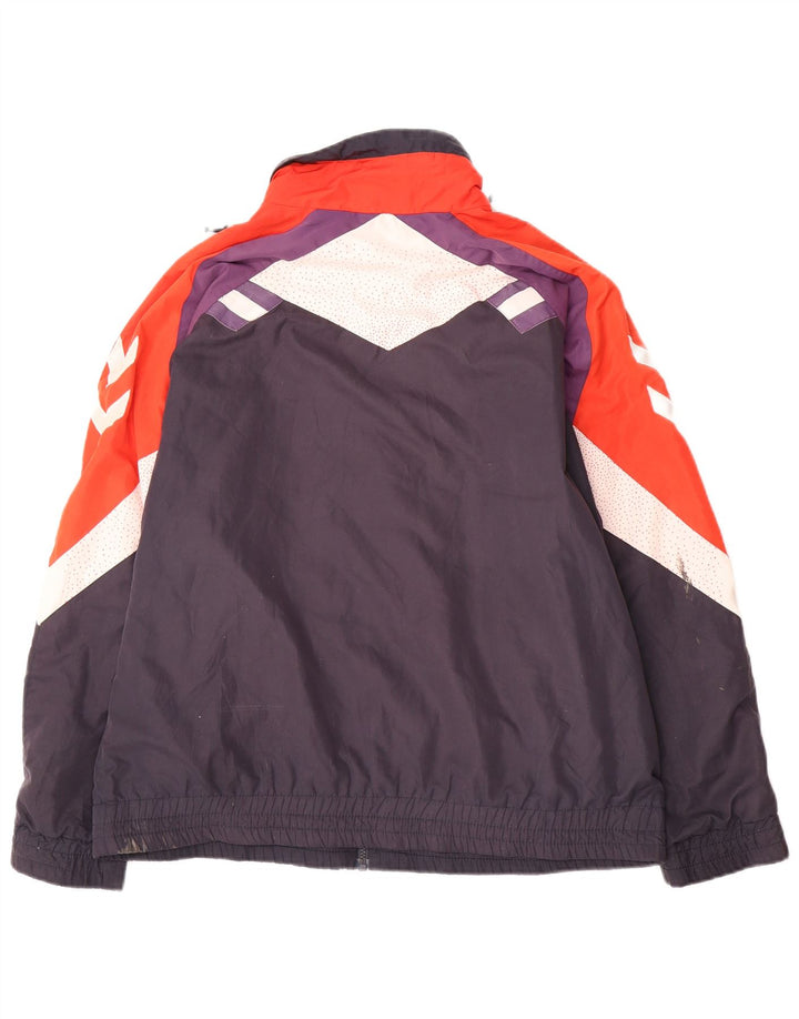 Jaqueta masculina Hummel de ajuste solto com top pequeno azul marinho Colourblock