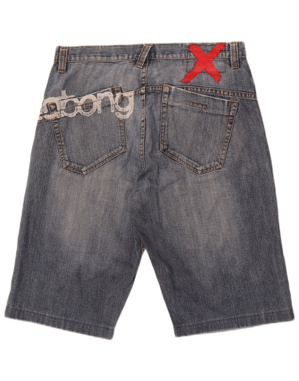 Shorts jeans masculino gráfico Billabong W30 algodão azul médio