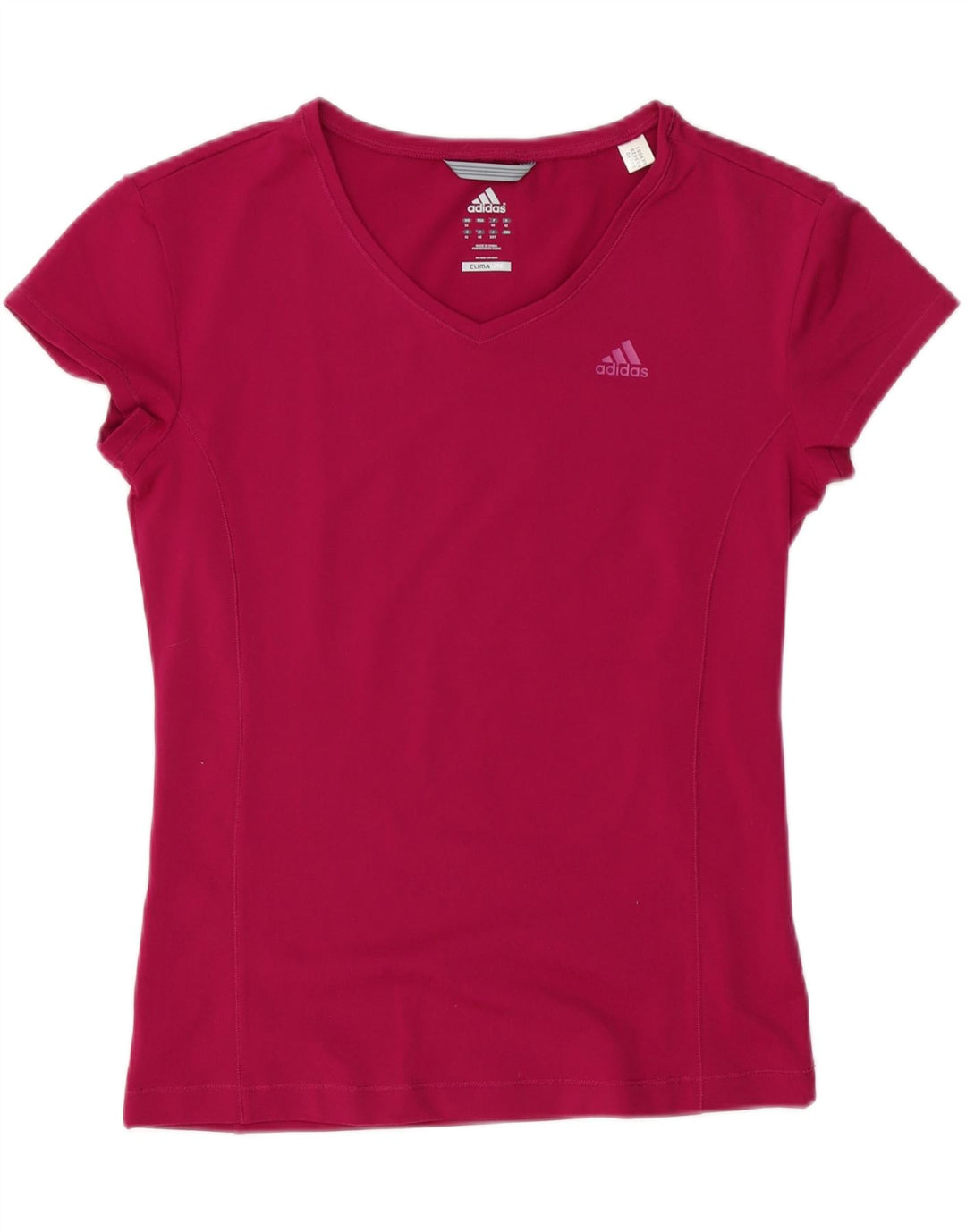 Adidas Womens Climalite T-Shirt Top UK 16 Grande Rosa Poliéster