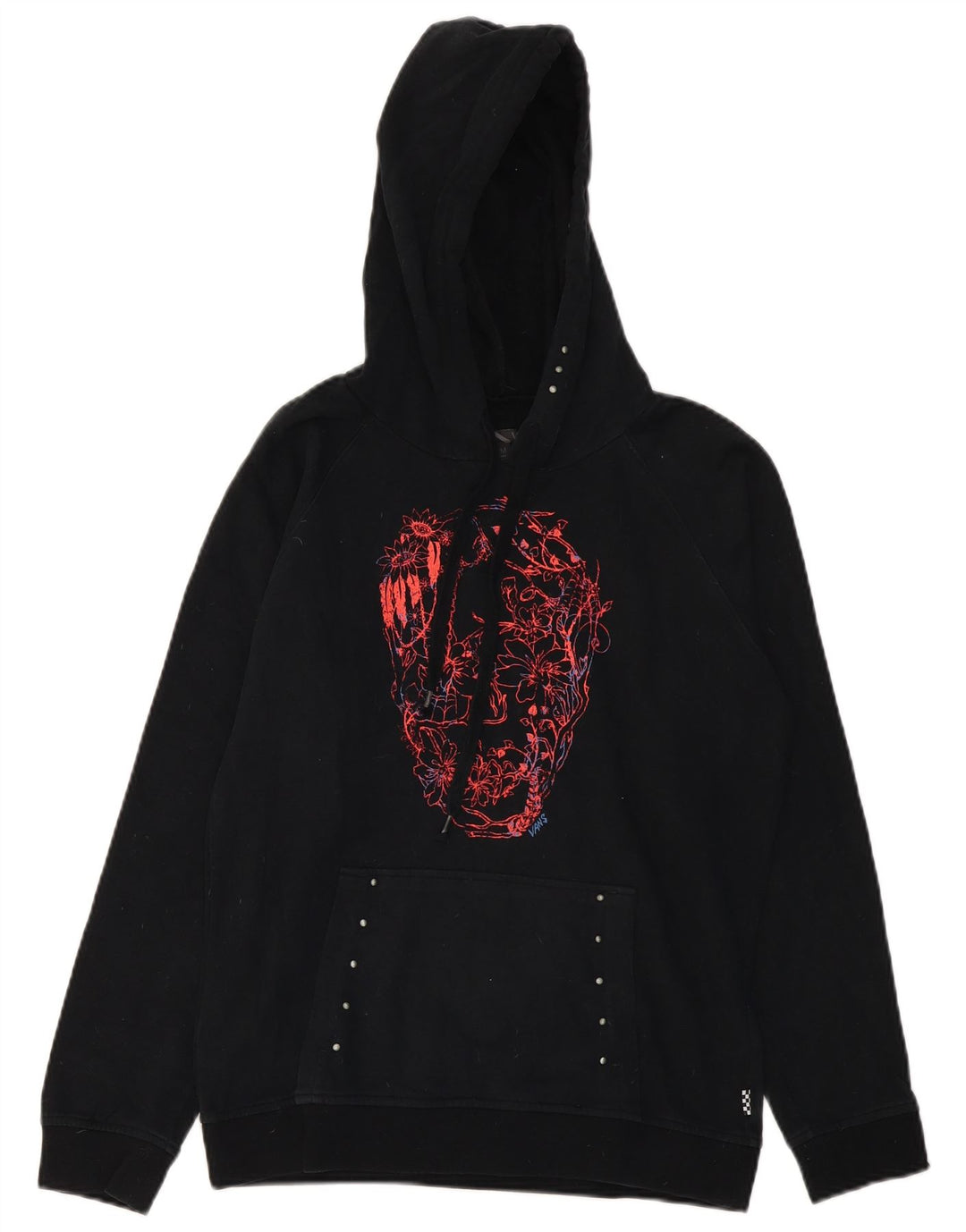 Vans feminino gráfico moletom com capuz UK 14 médio preto