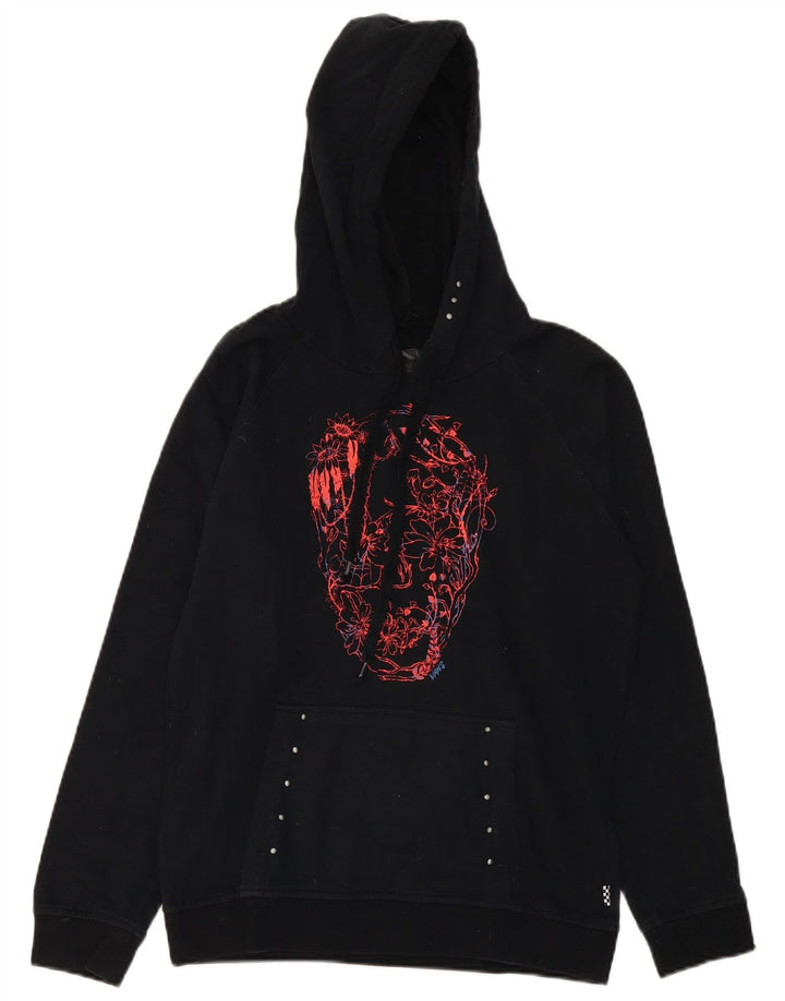 Vans feminino gráfico moletom com capuz UK 14 médio preto
