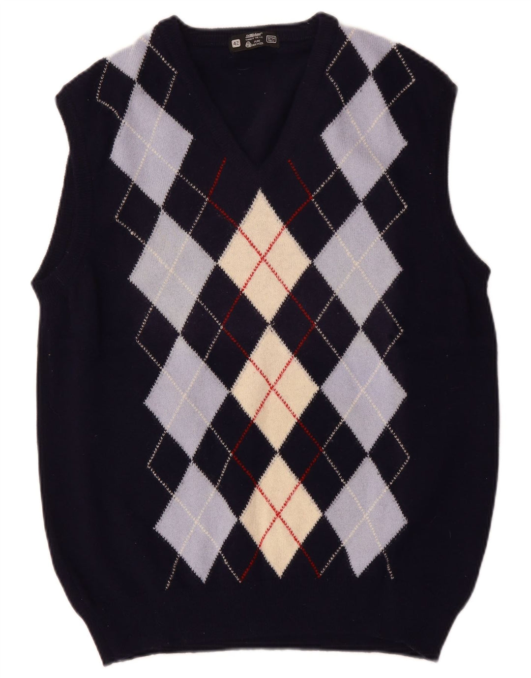 ST MICHAEL Mens Colete Regata IT 52/54 Grande Azul Marinho Argyle/Diamante