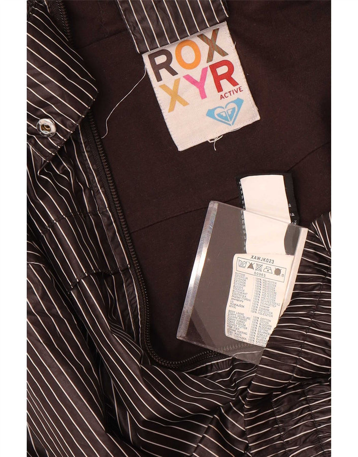 Roxy Jaqueta feminina com capuz e moletom UK 18 XL cinza risca de giz poliéster