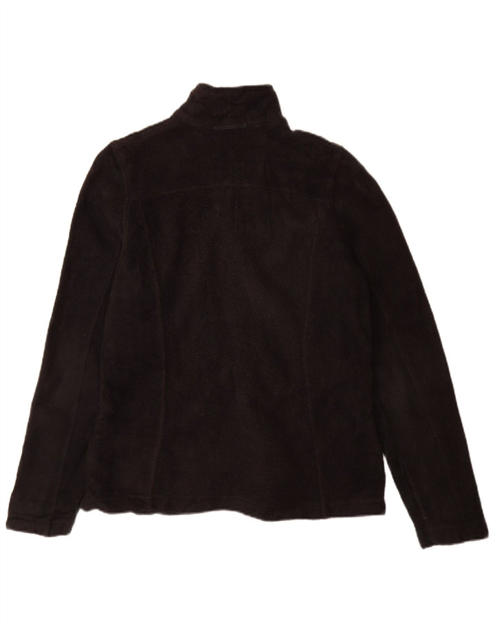Jaqueta de lã feminina Eddie Bauer UK 12 poliéster preto médio