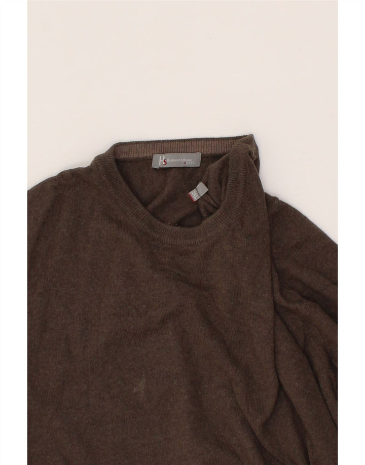 HARMONT & BLAINE Mens Crew Neck Jumper Sweater 2XL Brown Viscose Vintage Harmont & Blaine and Second-Hand Harmont & Blaine from Messina Hembry 