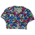 Blusa feminina vintage cropped IT 42 média floral multicolorida