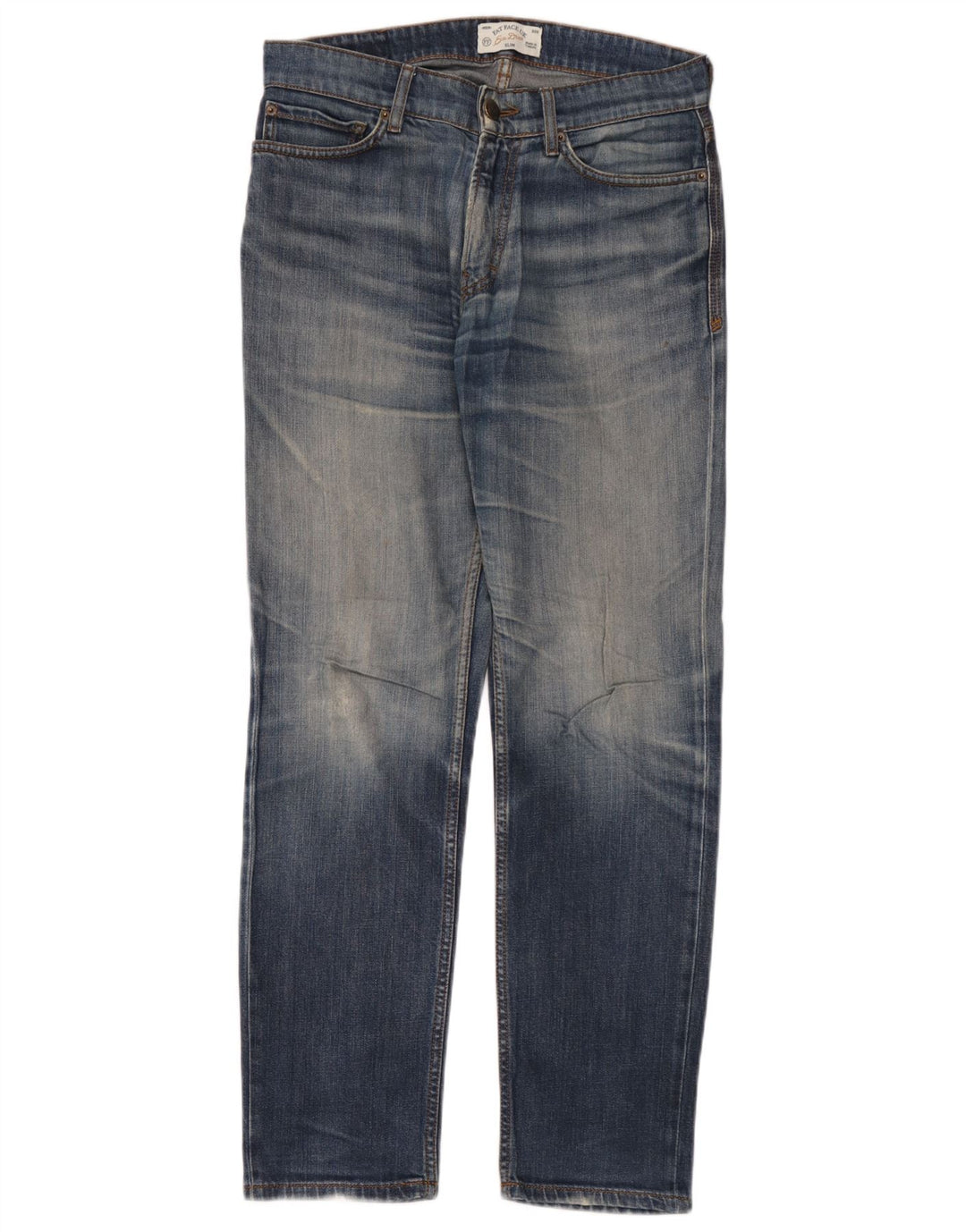 Fat Face Mens Slim Jeans W30 L32 Azul Algodão