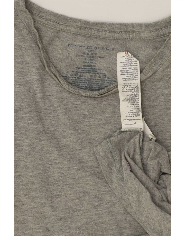 Tommy Hilfiger Camiseta masculina grande algodão cinza