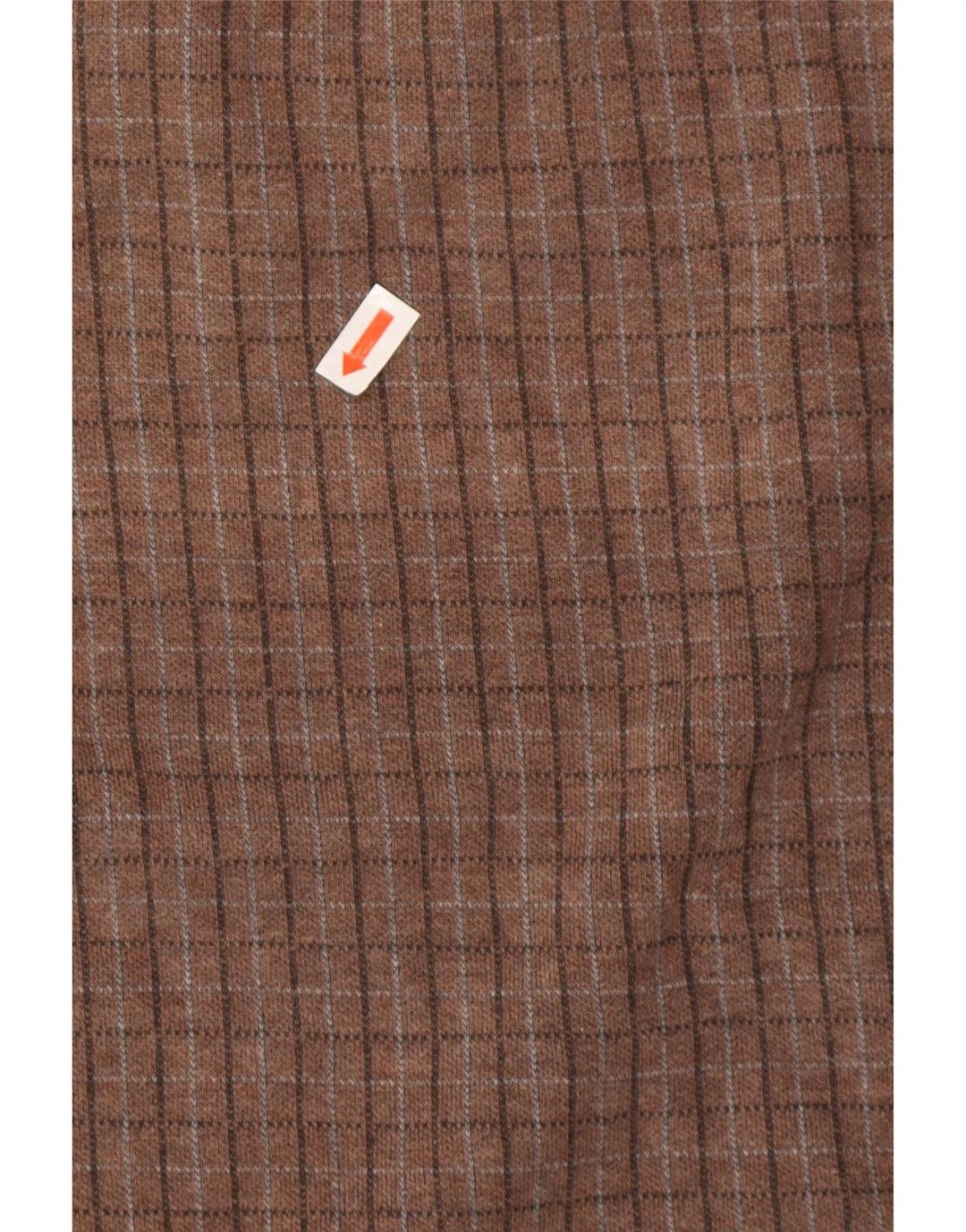 Suéter masculino Izod com zíper e gola em algodão xadrez médio marrom