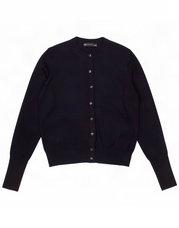 Suéter cardigã feminino Marks & Spencer UK 12 viscose azul marinho médio