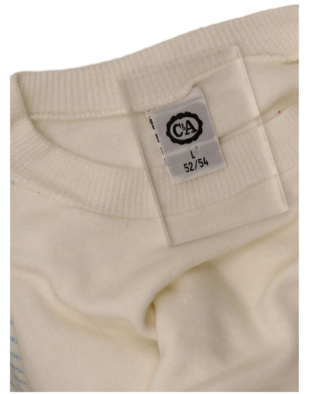 Moletom masculino C&A Jumper IT 52/54 grande algodão listrado branco
