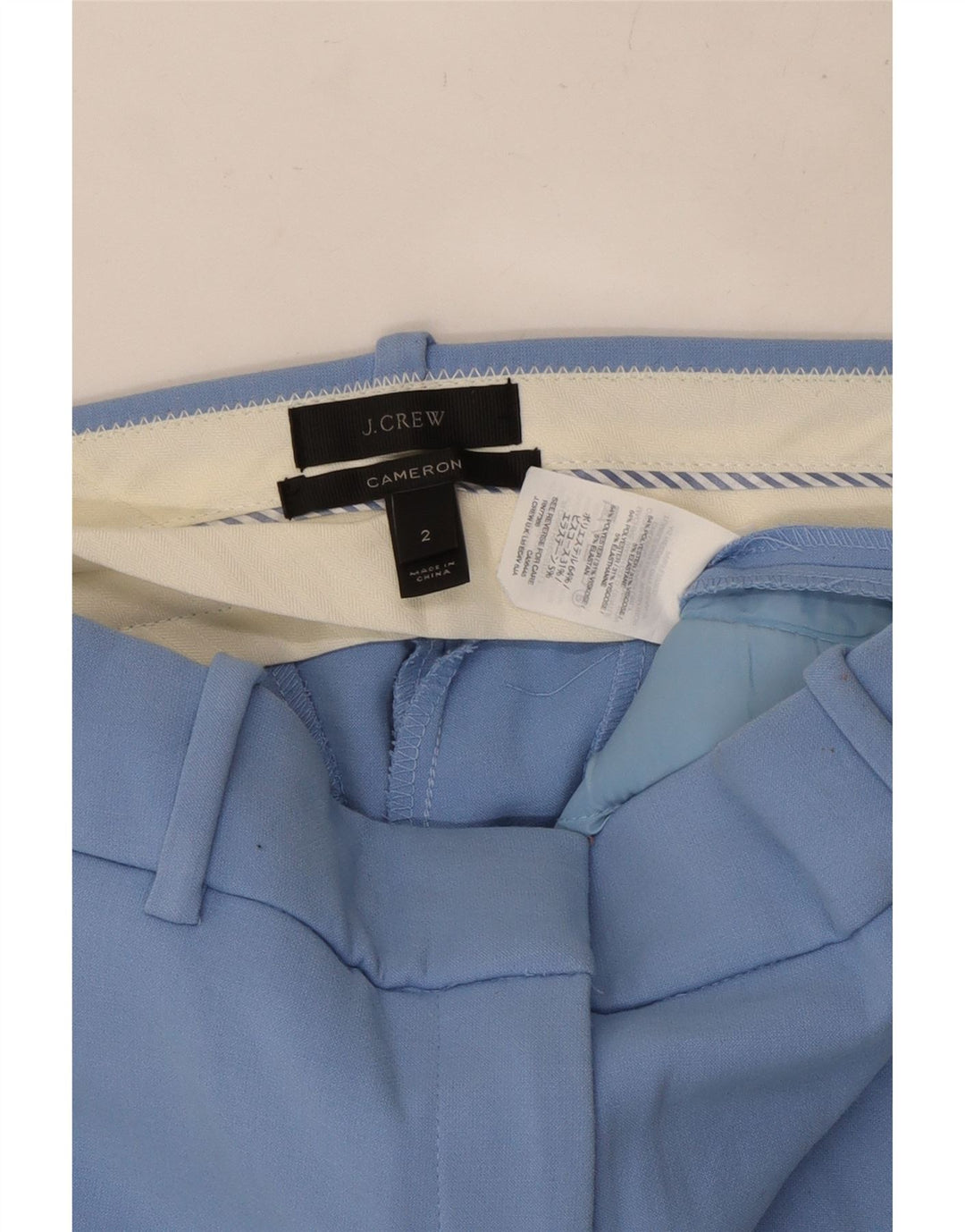 J. CREW Calça feminina Cameron Slim Chino US 2 XS W25 L25 Azul Poliéster