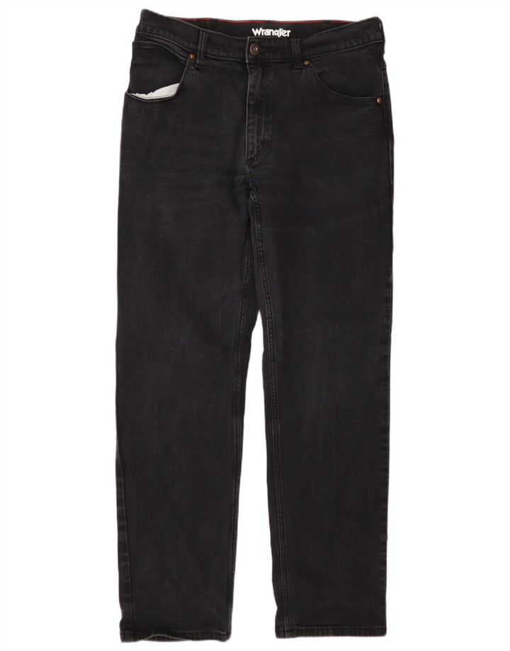 Wrangler Mens Straight Jeans W34 L32 Cinza Algodão
