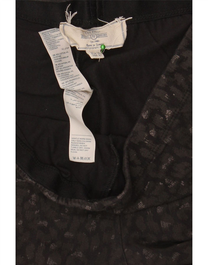 Leggings femininas Fat Face UK 12 algodão manchado preto médio