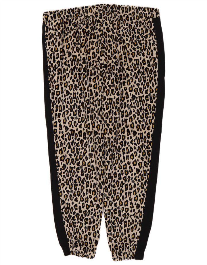 Calça de treino feminina PUMA Joggers UK 14 médio preto estampa animal