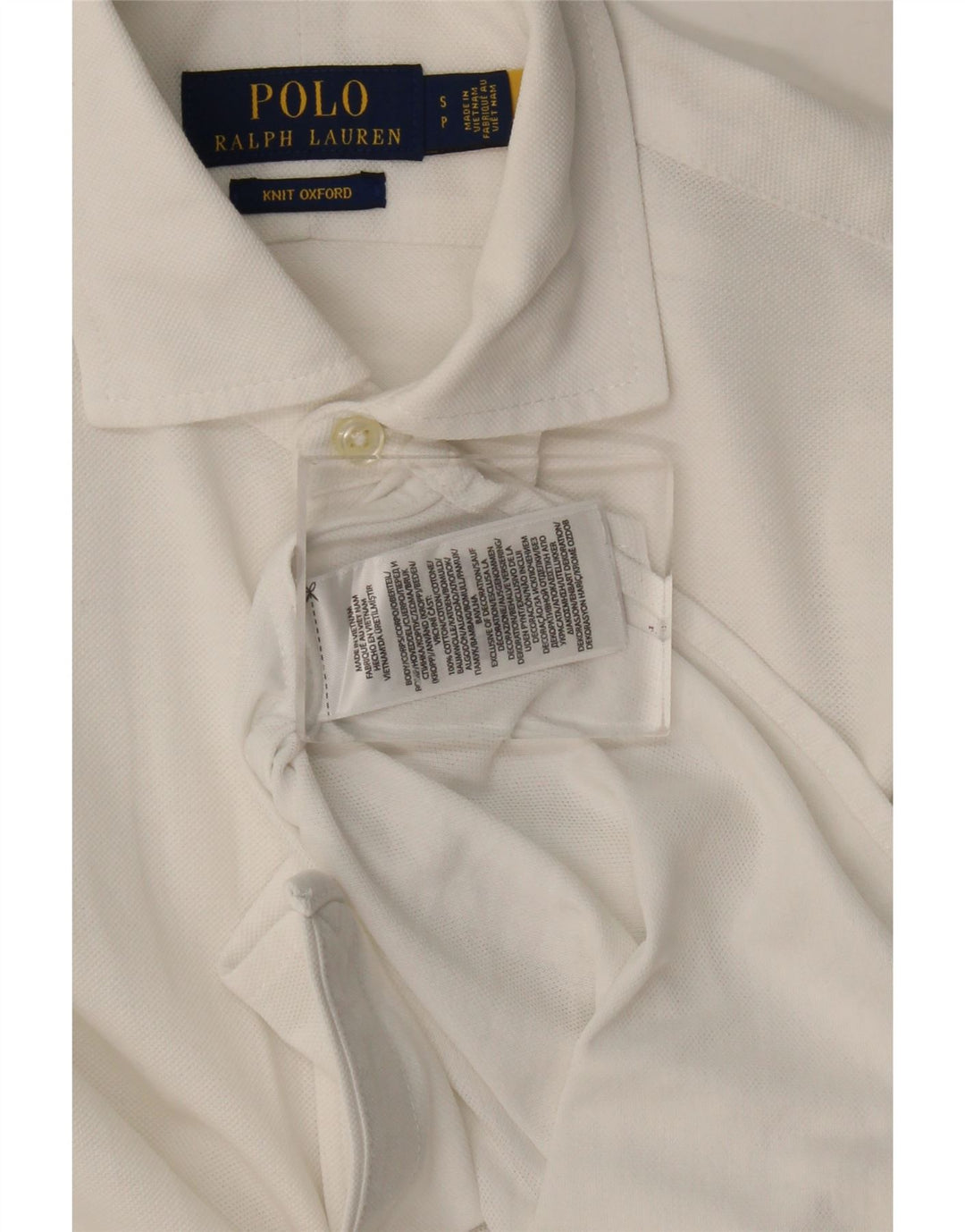 Polo Ralph Lauren Camisa masculina pequena de algodão branco