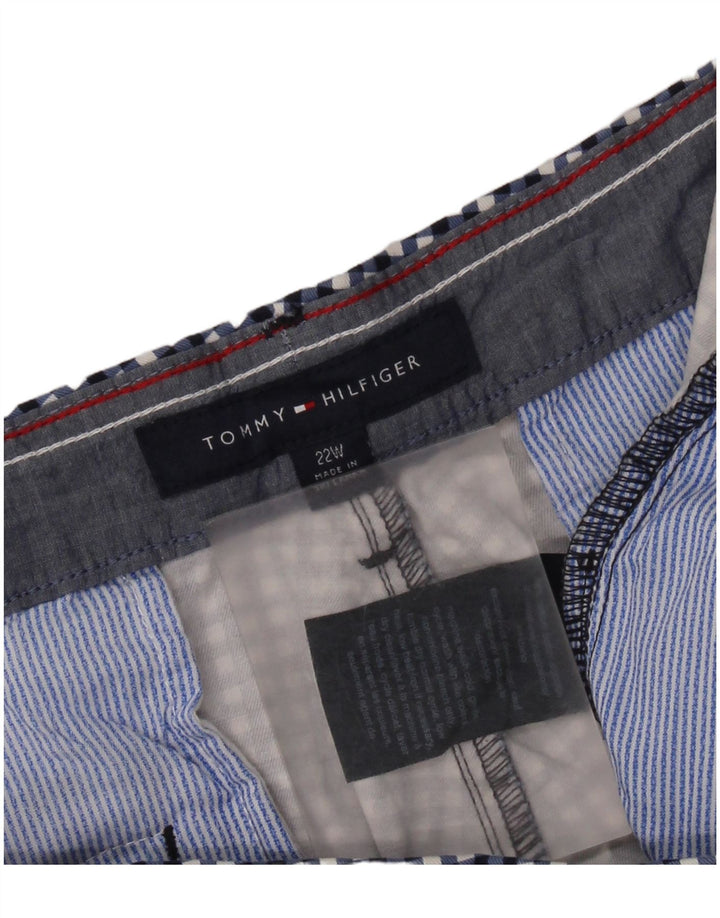 Calças cortadas masculinas TOMMY HILFIGER EUA 22 3XL W46 L27 Azul marinho Guingham