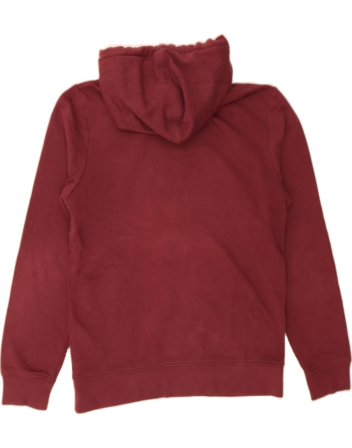 JACK & JONES Mens Graphic Hoodie Jumper Medium Burgundy Colourblock Cotton Vintage Jack & Jones and Second-Hand Jack & Jones from Messina Hembry 