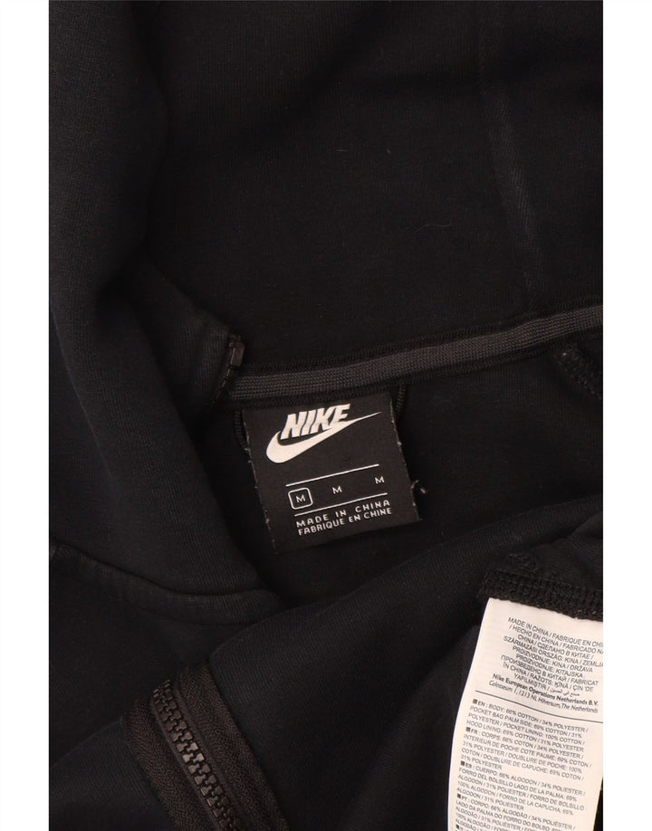 Suéter masculino Nike com capuz e zíper médio preto algodão