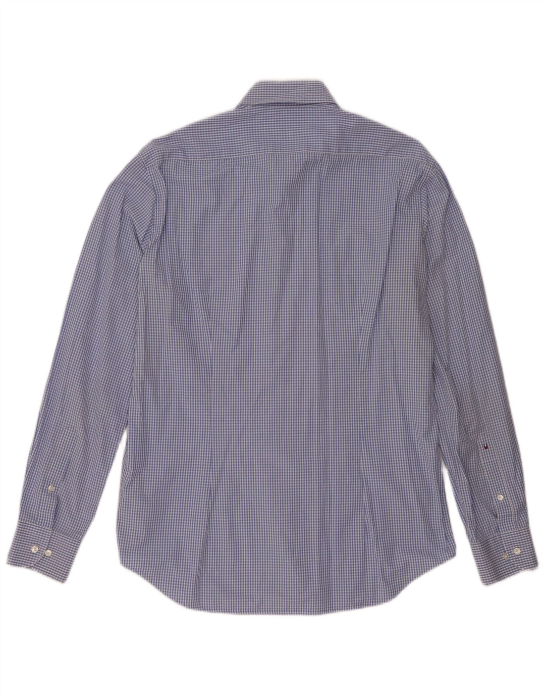 Camisa masculina Tommy Hilfiger sob medida ajustada tamanho 41 16 grande azul guingão