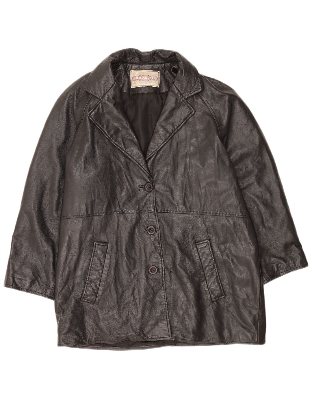 Jaqueta de couro feminina Mary Anne UK 18 XL preta