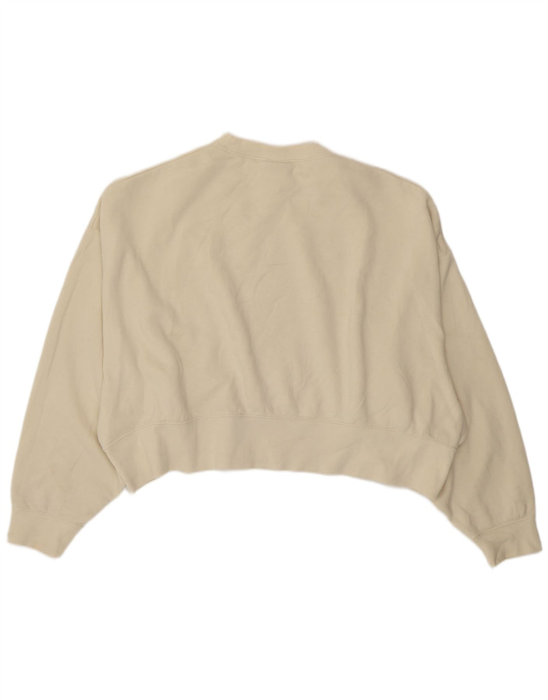 Nike Womens Crop Oversized Moletom Jumper UK 14 Médio Off White Algodão