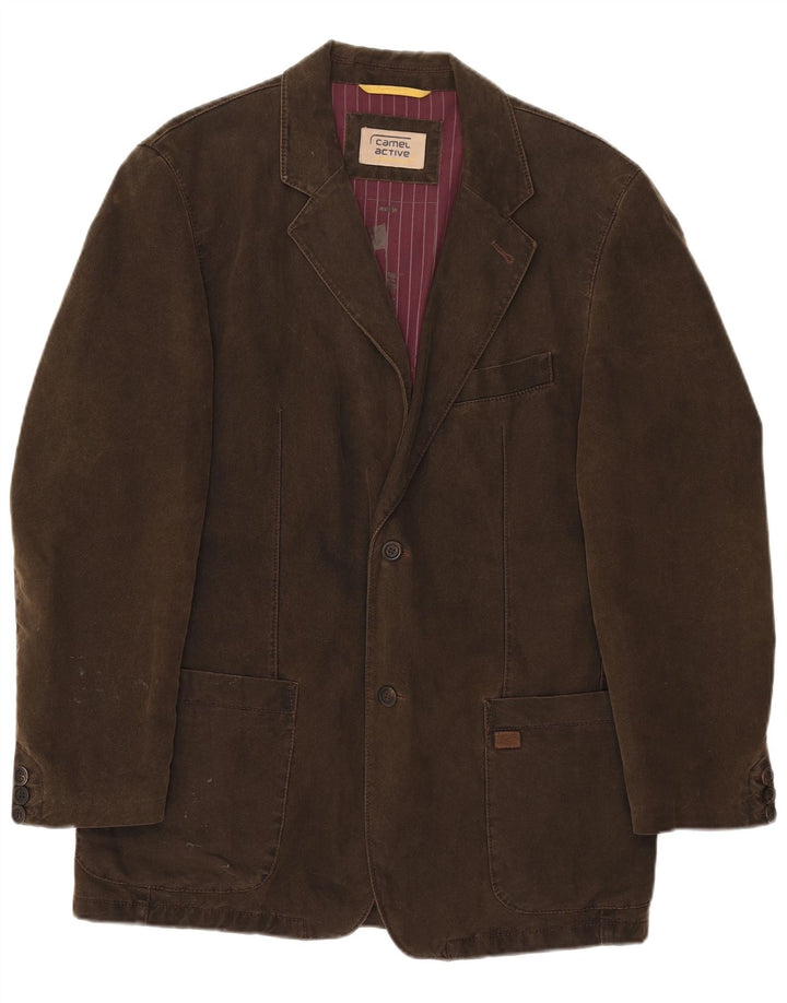 Jaqueta blazer masculina Camel Active com 2 botões IT 50 algodão marrom grande