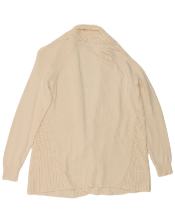 Suéter cardigã feminino aberto L.L.Bean Reino Unido 18 XL algodão branco