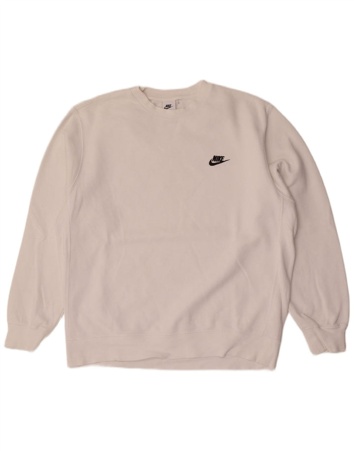 Nike moletom masculino jumper grande algodão branco