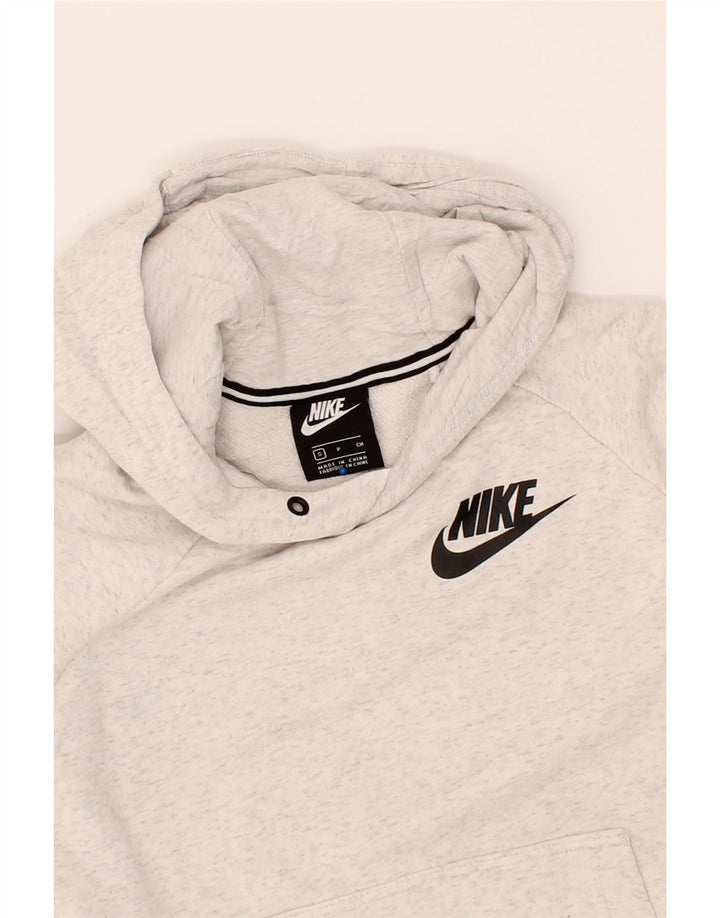 NIKE Womens Graphic Oversized Hoodie Jumper UK 10 Small Grey Cotton Vintage Nike and Second-Hand Nike from Messina Hembry 