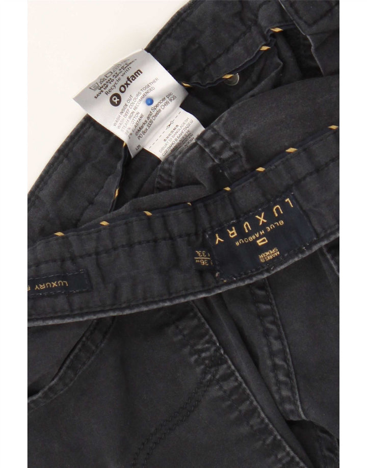 Calça casual masculina Marks & Spencer Blue Harbor W36 L33 azul marinho