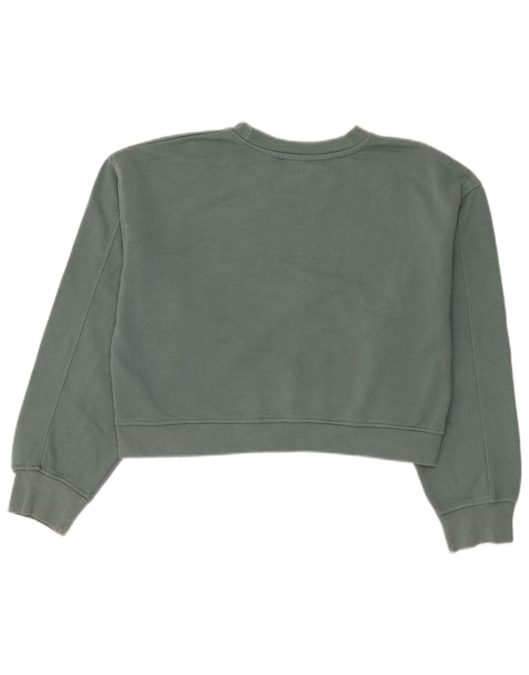 Zara Womens Crop Oversized Moletom Jumper UK 14 Médio Algodão Verde
