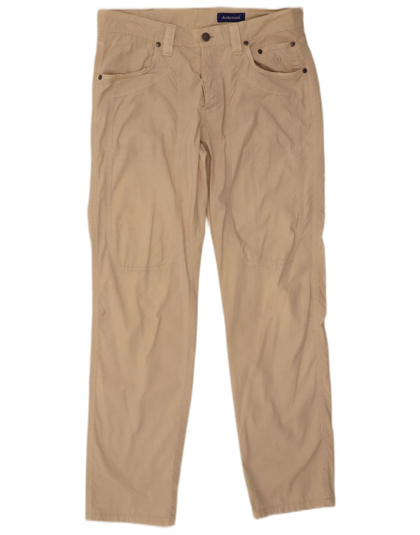 Calça casual reta masculina Jeckerson W33 L30 algodão bege