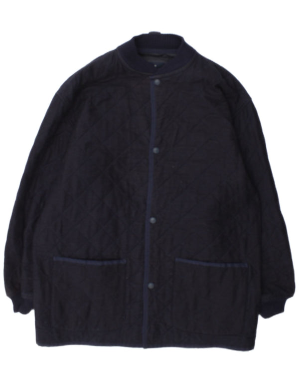 Jaqueta acolchoada masculina Ermenegildo Zegna UK 42 XL azul marinho