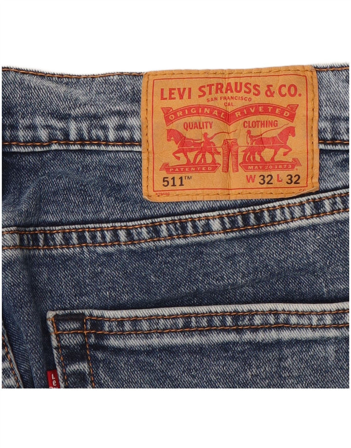Levi's feminino 511 slim jeans w32 l28 algodão azul