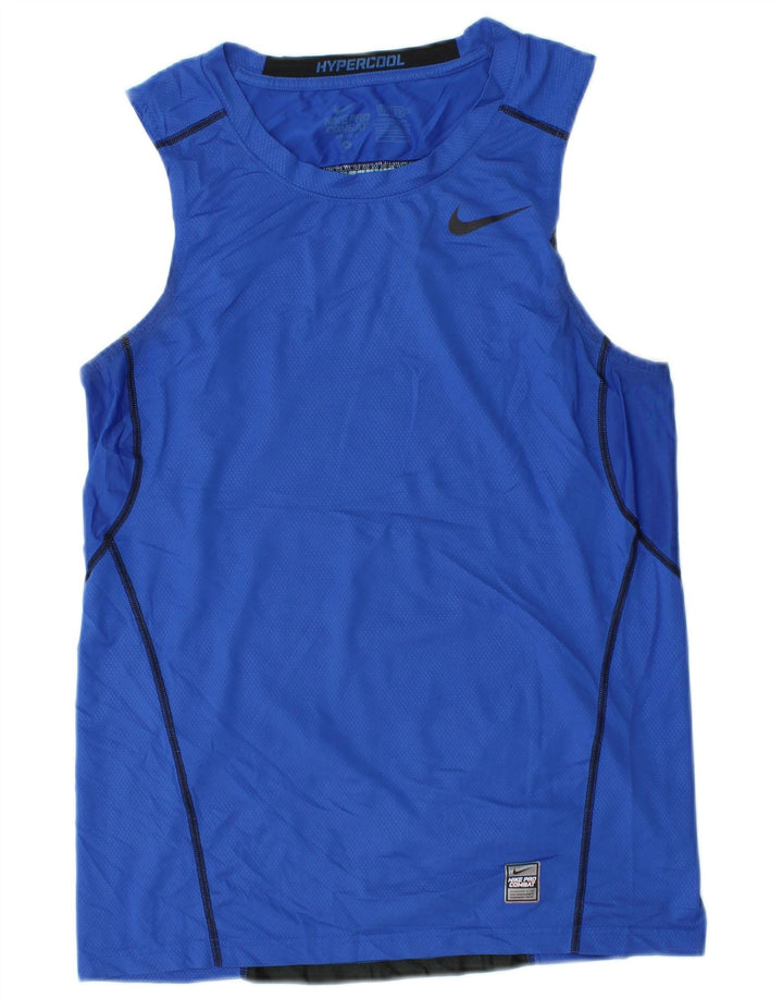 Camiseta Nike masculina gráfica Top médio azul colorblock poliéster