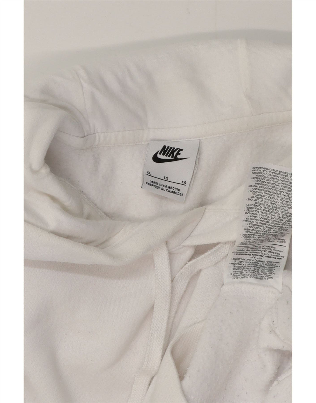 NIKE Mens Hoodie Jumper XL Algodão Branco