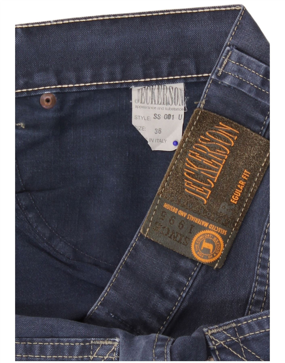 Jeans retos masculinos Jeckerson W36 L33 algodão azul