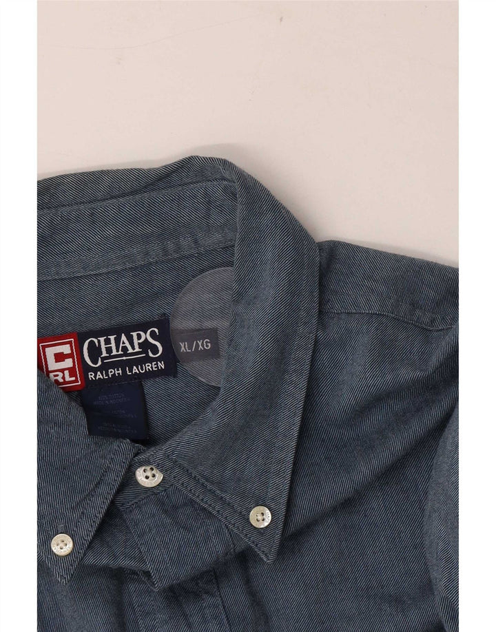 Camisa masculina Chaps Ralph Lauren XL azul algodão