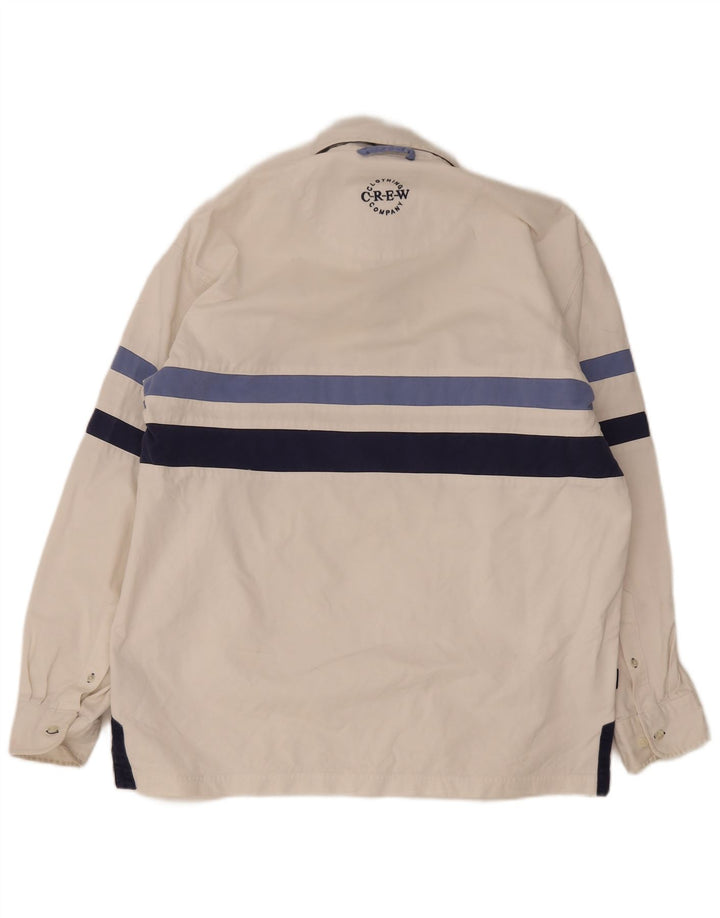 Crew Clothing Mens Pulôver Camisa Grande Algodão Listrado Branco