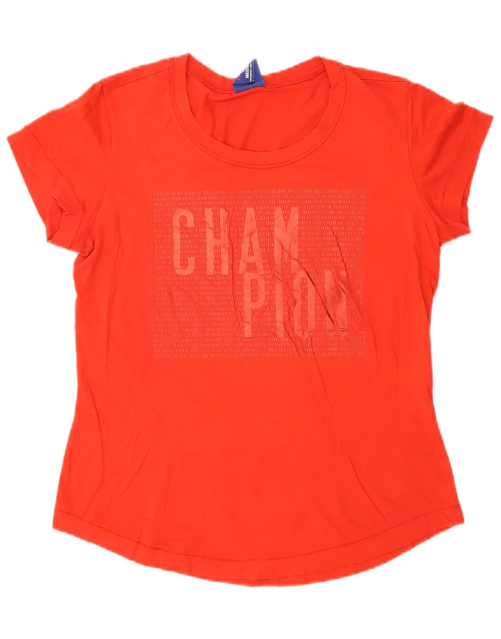 Camiseta feminina estampada Champion UK 14 médio vermelho